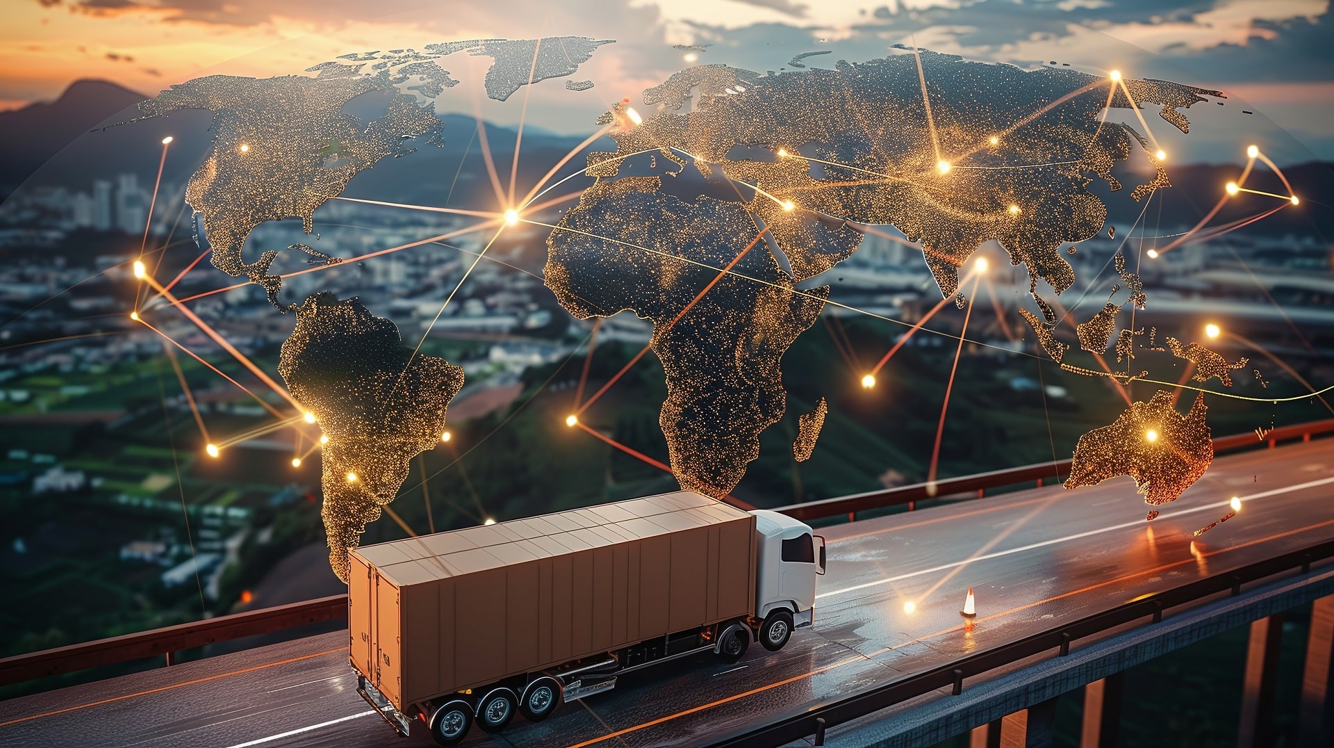 Globale Lkw-Route | Software für Logistik