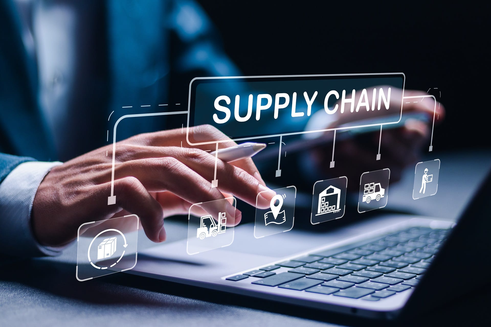 Supply Chain Interface am Laptop |Software für Logistik