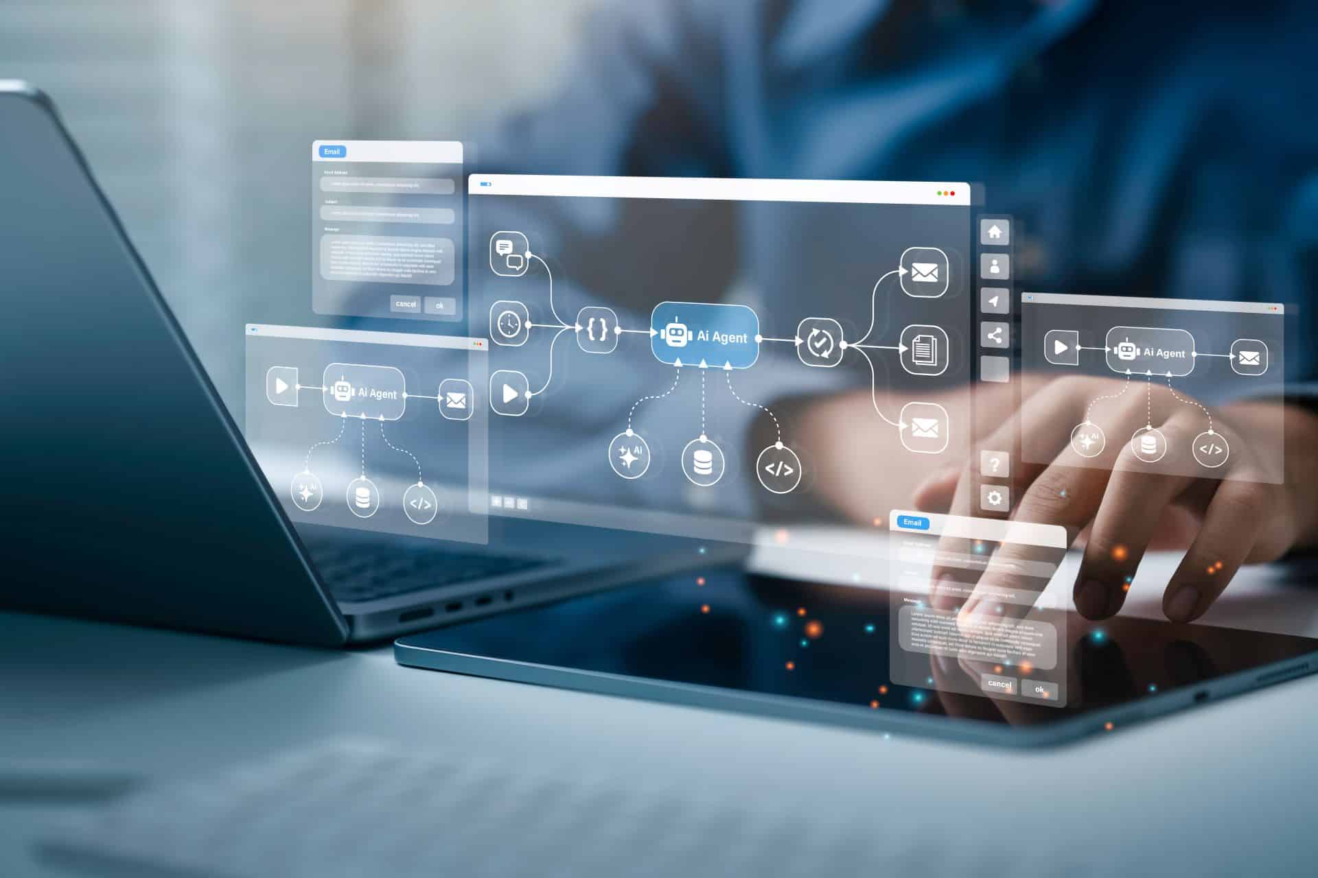 Digitale Prozessdarstellung am Arbeitsplatz mit AI-Technologie